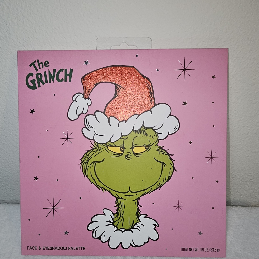 The Grinch Face & Eyeshadow Palette - Festive Green and Pink Shades